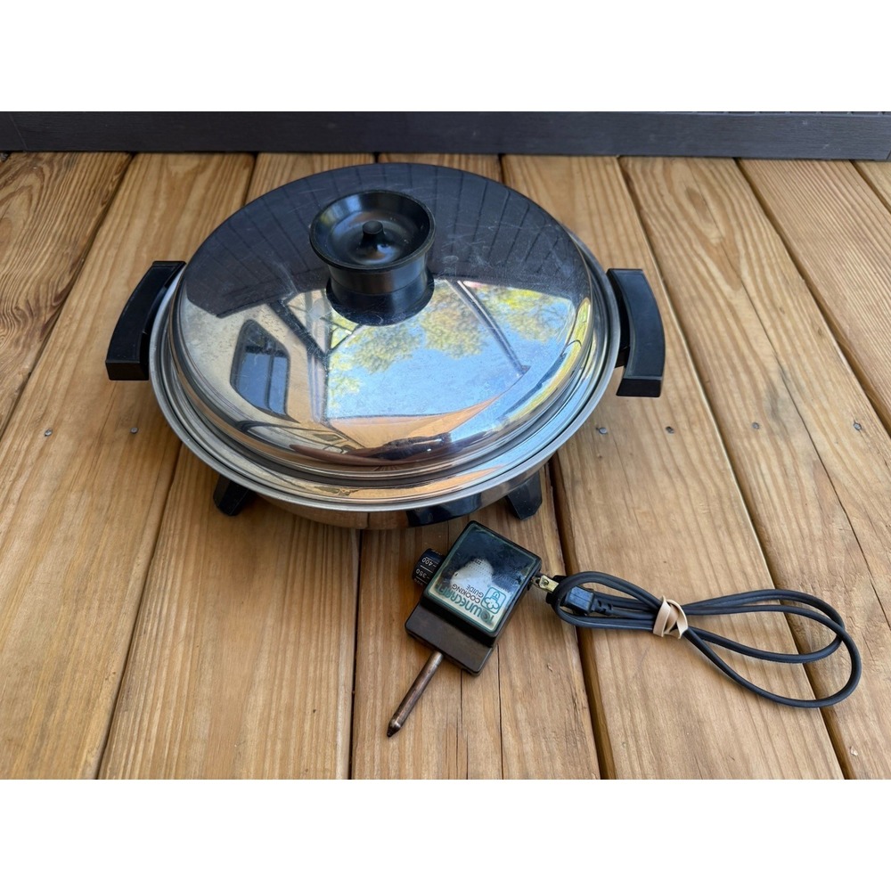 Vintage Town Craft Stainless Steel Liquid Core Electric Skillet Works!